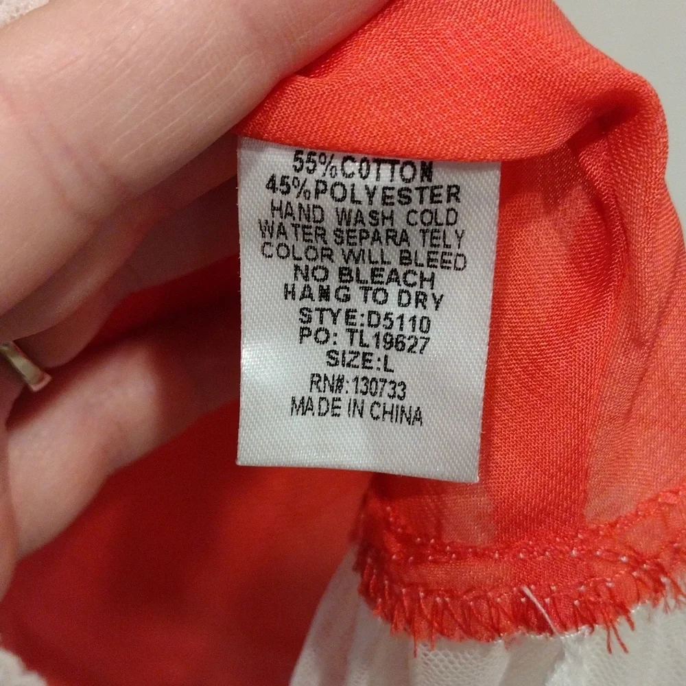 Umgee Floral Spaghetti Strap Swing Tank w/Lace Hem Size L- Cottagecore Romantic - Picture 5 of 6